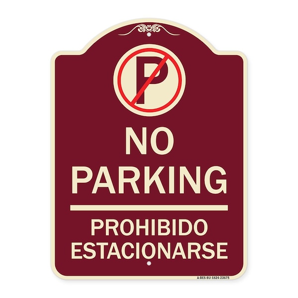 Signmission No Parking Prohibido Estacionarse W/ No Parking Heavy-Gauge Aluminum Sign, 24" x 18", BU-1824-23675 A-DES-BU-1824-23675 - main